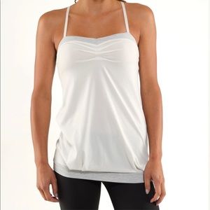 Lululemon | Pure Focus Tank White Tank Top Adjustable Criss Cross Straps Size 6